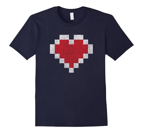 Gamer 8 Bit Distressed Heart Valentines Day Gift T-Shirt-Amazon