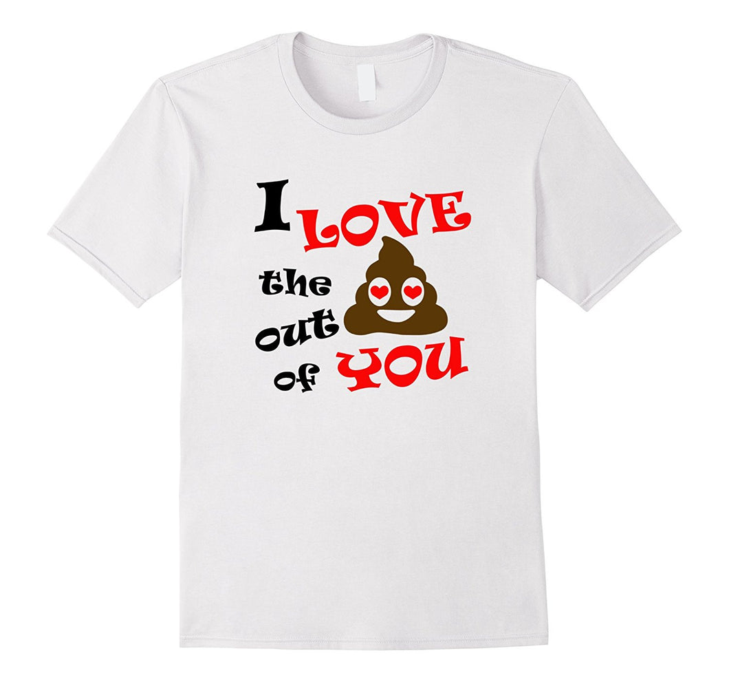 Funny Valentines Day Emoji Poop Gift T-Shirt-Amazon