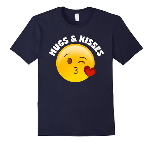 Emoji Valentine's Day Shirt Hugs And Kisses Heart Kiss-Amazon