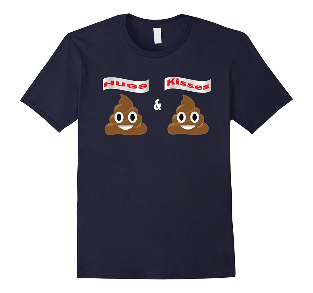 Valentine's Day Shirt Poop Emoji Hugs and Kisses Kids Couple-Amazon