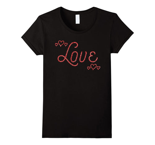 Women's Red Hearts Valentine Shirts For Women Glitter Effect-Amazon