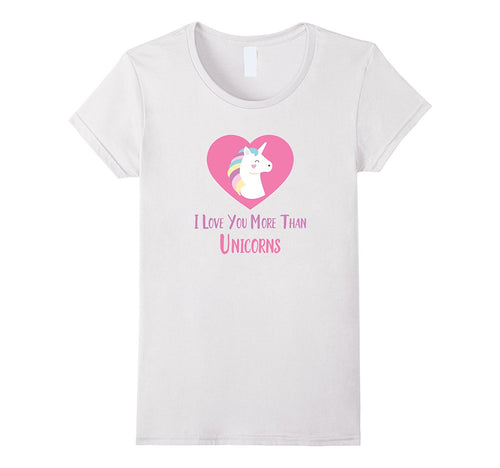 I Love You More Than Unicorns Cute Valentines Day T-Shirt-Amazon