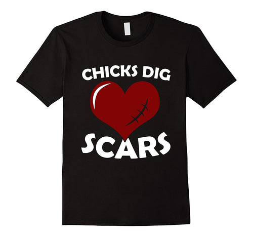 Chicks Dig Scars Congenital Heart Defect CHD Awareness Shirt-Amazon