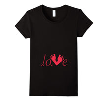 Women's Baby Footprints Valentine's Day T-shirt For Mom Mommy Women-Amazon