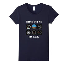 Pilot Aviation Check Out My Six Pack Flying Airplane T-Shirt-Amazon