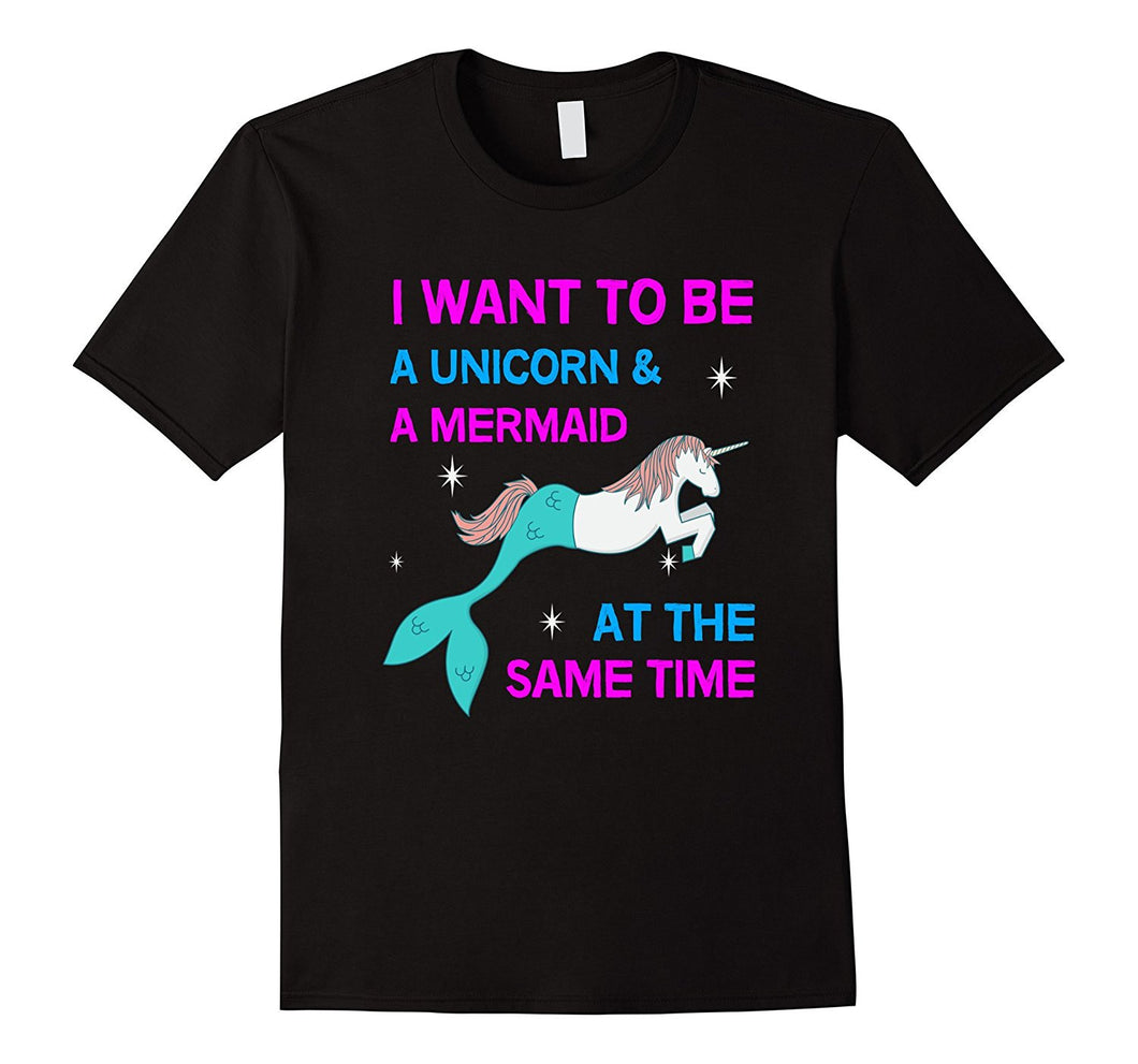 FUNNY BE A UNICORN AND MERMAID T-SHIRT Halloween Costume-Amazon