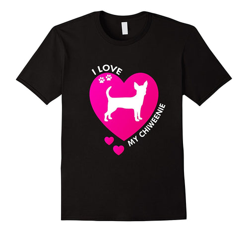 I Love My Chiweenie Chihuahua Dachshund T-Shirt Hot Dog-Amazon