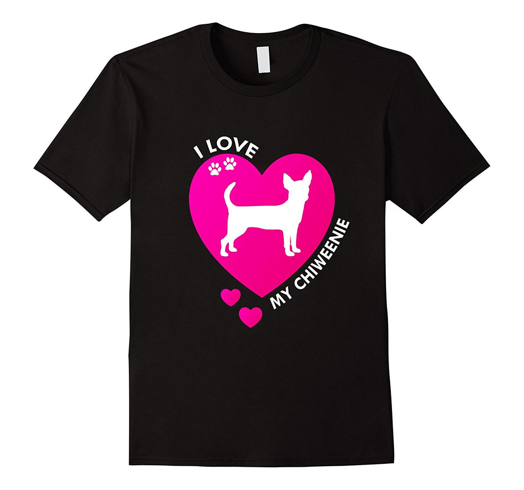 I Love My Chiweenie Chihuahua Dachshund T-Shirt Hot Dog-Amazon