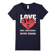 Love Is Like Pi Never Ending Funny Valentine T-Shirt-Amazon