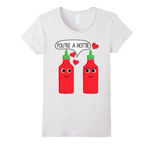Sriracha Sauce Valentine's Day You're A Hottie Funny T-Shirt-Amazon