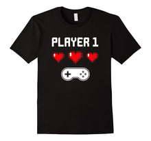 Player 1 T-shirt | Video Game Couples Shirt | Pixel Heart-Amazon