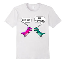 Hug Me! I'm Trying! Funny T-Rex T-Shirt For Valentine's Day-Amazon
