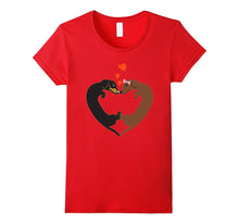 Cute Couple Dachshund Heart T Shirt Valentine's Day Gift-Amazon