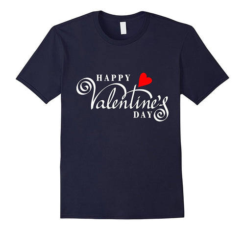 Happy Valentine's Day T-shirt with Cool Cursive Font & Heart-Amazon