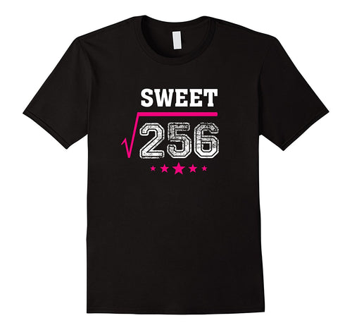 Square Root of 256 Sweet 16 Years Old 16th Birthday T-Shirt-Amazon