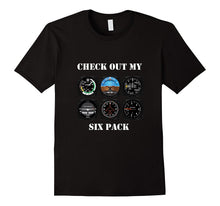 Pilot Aviation Check Out My Six Pack Flying Airplane T-Shirt-Amazon