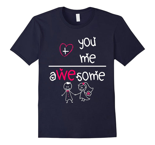 You And Me Awesome Couple Valentine's Day Funny Math T-Shirt-Amazon