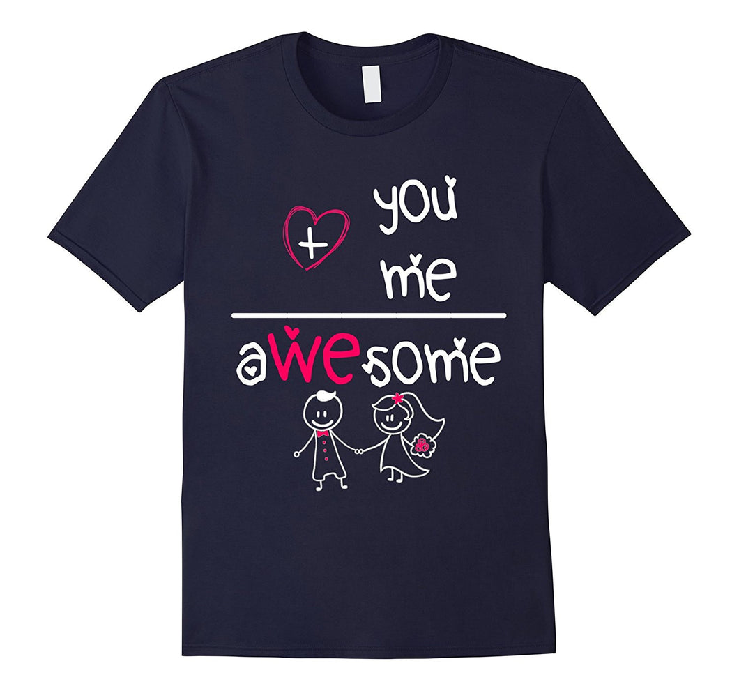 You And Me Awesome Couple Valentine's Day Funny Math T-Shirt-Amazon