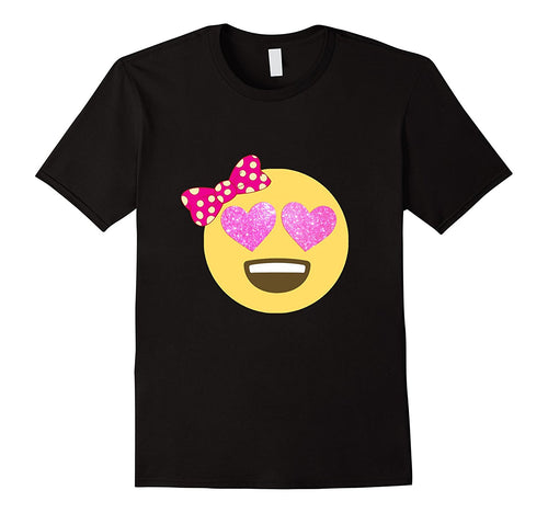 Emoji Shirt Glitter Heart Eyes Bow Valentines Day Shirt Kids-Amazon