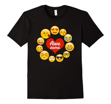 Valentine's Day Shirt Emoji Heart Saying Awesome Heart Kiss-Amazon