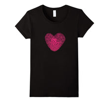 Fingerprint Pink Heart Valentines day T-Shirt-Amazon