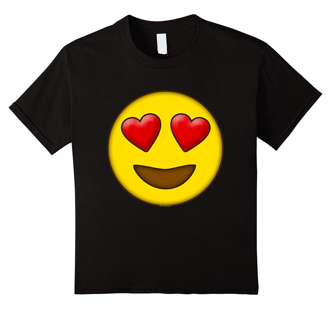 Kids Cute Heart Eyes Emoji Valentine's Day Love Kids Boys T-Shirt-Amazon