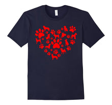 Dog Paw Heart Valentine Tshirt-Amazon