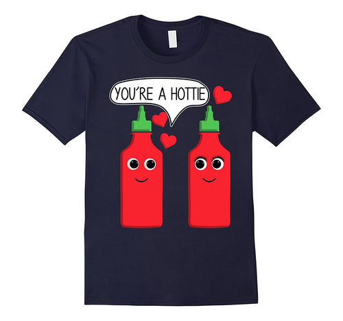 Sriracha Sauce Valentine's Day You're A Hottie Funny T-Shirt-Amazon