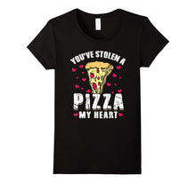 Funny Pizza Valentines Day Shirt Stolen Heart Food Cute-Amazon