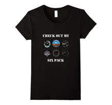 Pilot Aviation Check Out My Six Pack Flying Airplane T-Shirt-Amazon
