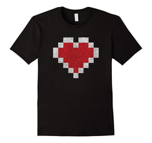 Gamer 8 Bit Distressed Heart Valentines Day Gift T-Shirt-Amazon