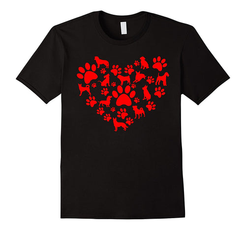 Dog Paw Heart Valentine Tshirt-Amazon