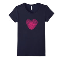 Fingerprint Pink Heart Valentines day T-Shirt-Amazon