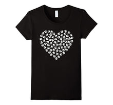 Romantic Valentine's Day T-shirt with Paw Prints-Amazon