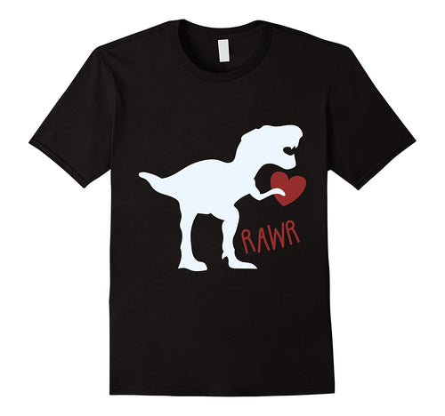 Kids Dinosaur Happy Valentine's Day Red Raglan-Amazon