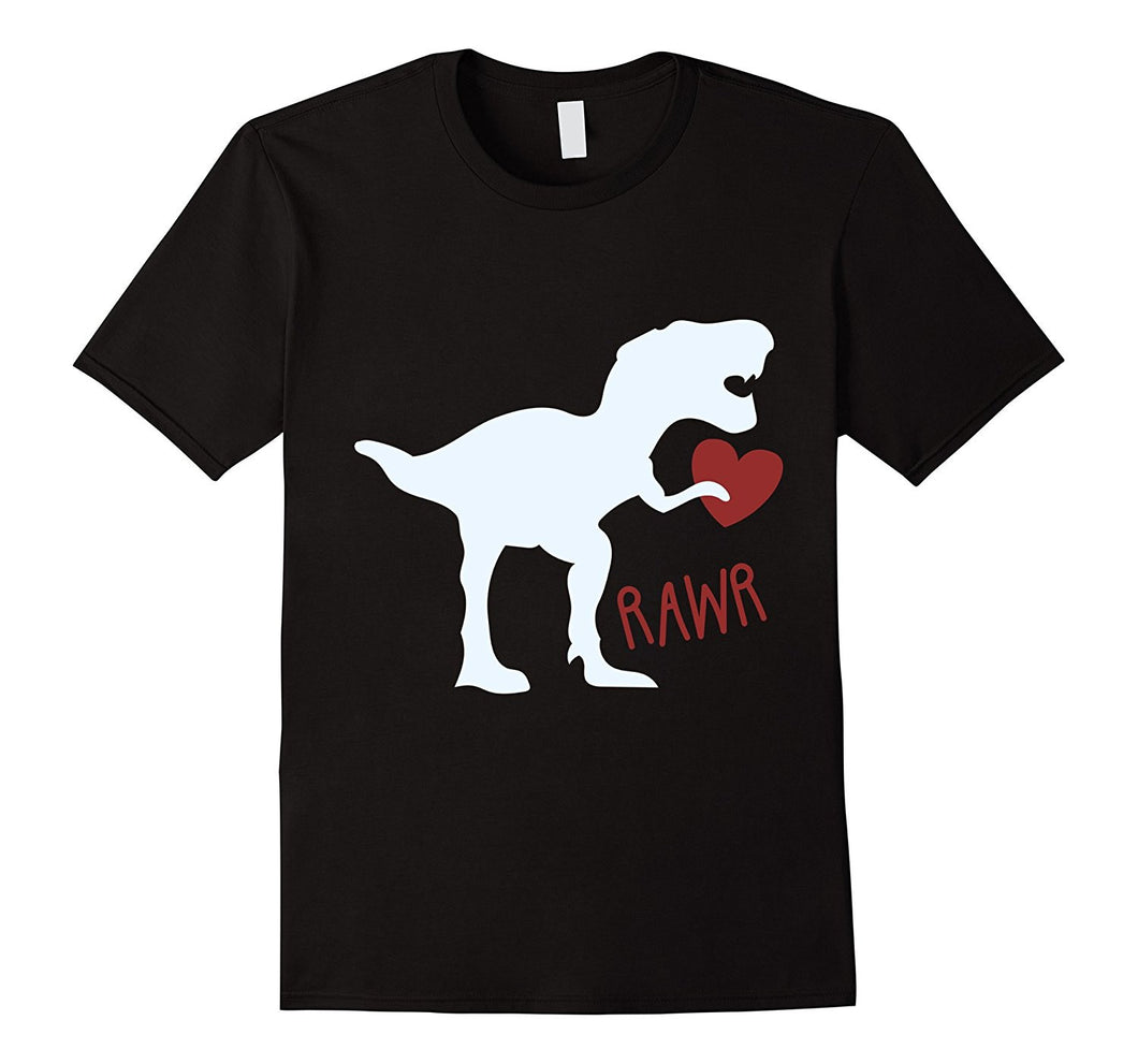 Kids Dinosaur Happy Valentine's Day Red Raglan-Amazon