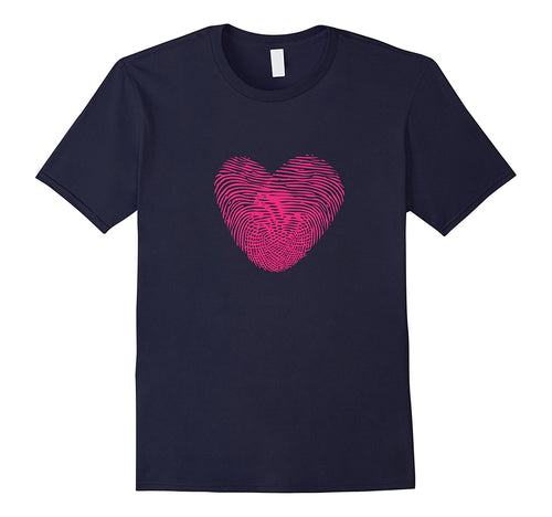 Fingerprint Pink Heart Valentines day T-Shirt-Amazon
