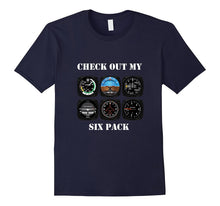 Pilot Aviation Check Out My Six Pack Flying Airplane T-Shirt-Amazon