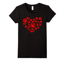 Dog Paw Heart Valentine Tshirt-Amazon