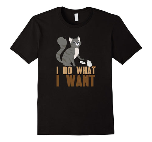 I Do What I Want Cat Playing Mouse Funny Cute Kitty Shirt-Amazon