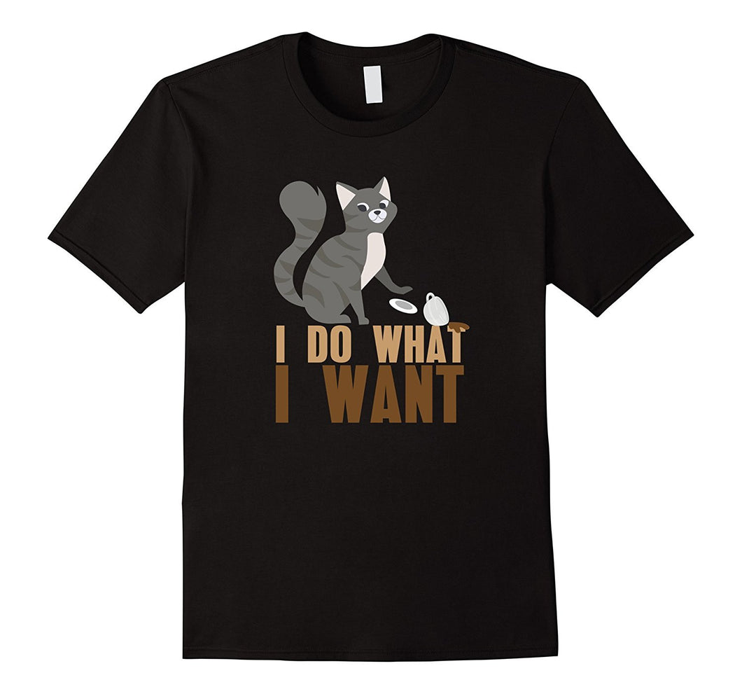 I Do What I Want Cat Playing Mouse Funny Cute Kitty Shirt-Amazon
