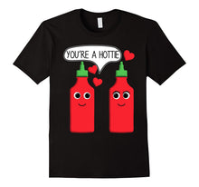 Sriracha Sauce Valentine's Day You're A Hottie Funny T-Shirt-Amazon