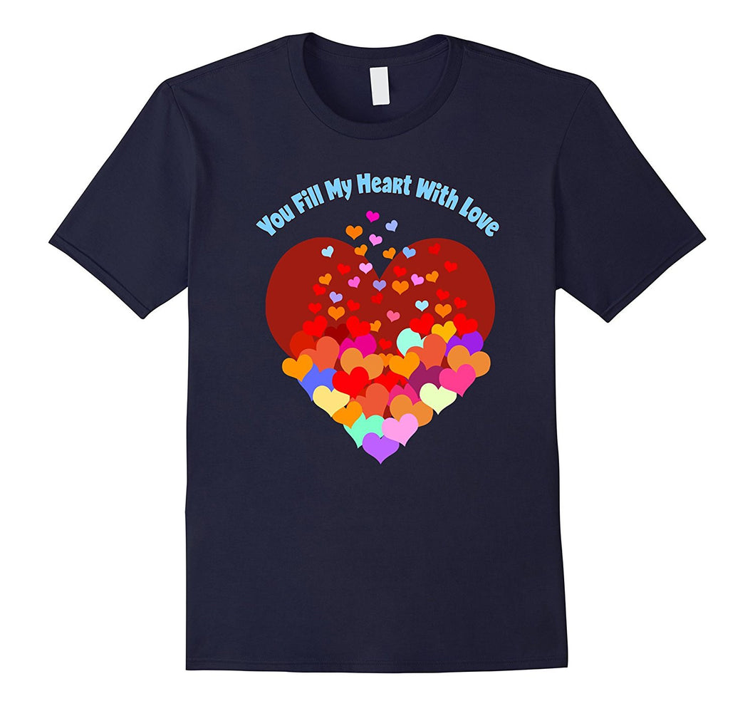Valentines Day Shirt You Fill My Heart With Love Kids Adults-Amazon