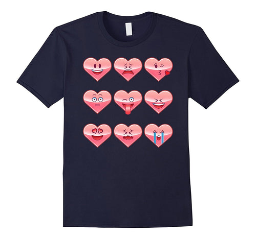 Emoji Hearts | Valentines Day Shirt | Cute Emoticon tshirt-Amazon