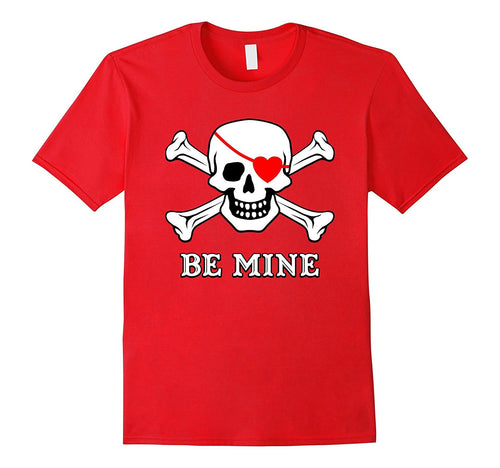 Valentine's Day Pirate Be Mine Funny T-Shirt-Amazon