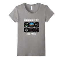 Pilot Aviation Check Out My Six Pack Flying Airplane T-Shirt-Amazon