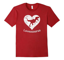 Valentines Day Loveasaurus Dinosaur Heart t Shirt - Funny-Amazon