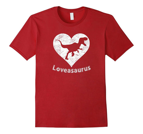 Valentines Day Loveasaurus Dinosaur Heart t Shirt - Funny-Amazon