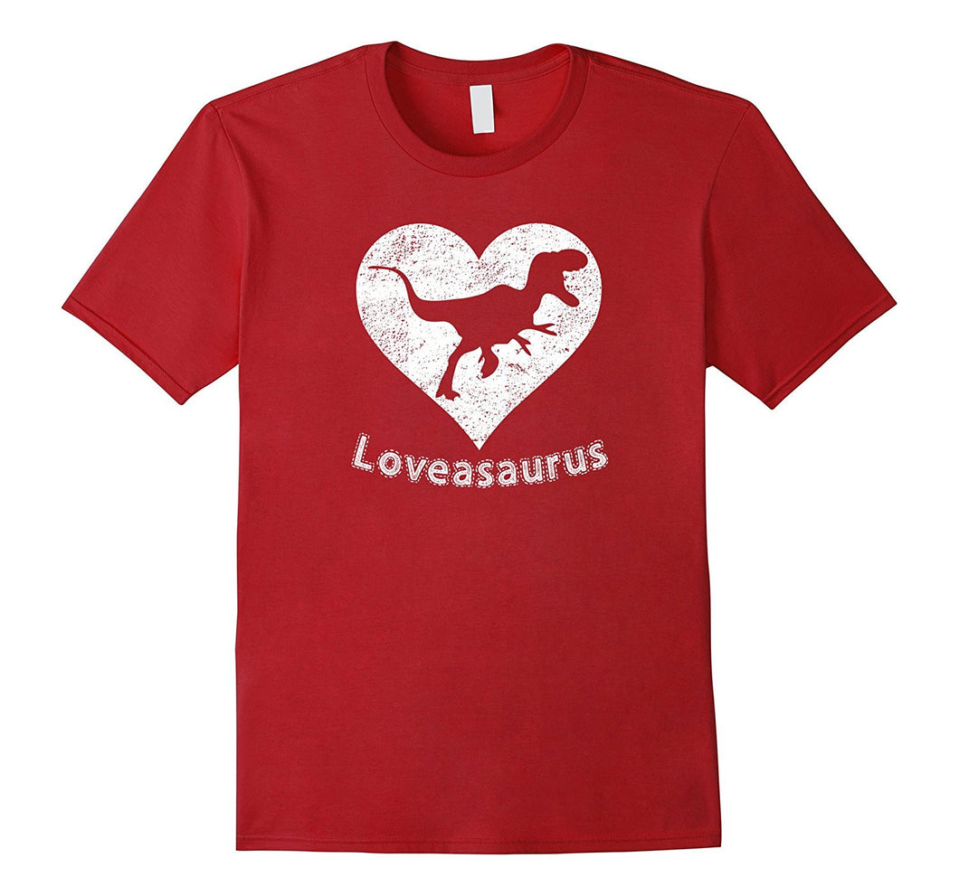 Valentines Day Loveasaurus Dinosaur Heart t Shirt - Funny-Amazon