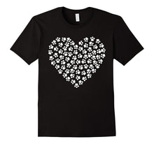 Romantic Valentine's Day T-shirt with Paw Prints-Amazon